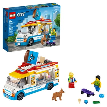 LEGO City Ice Cream Truck Van 60253 Building Toy Set - Featuring Skater Minifigures, Skateboard, and Dog Figure, Fun Gift Idea for Boys, Girls, and Kids Ages 5 