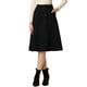 thumbnail image 1 of Falda a media pierna elástica con bolsillos de ante sintético para mujer con cinturón Negro XS, 1 of 6