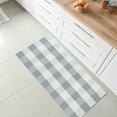 thumbnail image 3 of PiccoCasa Cotton Carpet Checkered Plaid Doormat Rugs, Gray & White 51.2"x23.6", 3 of 8