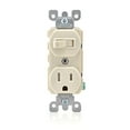 thumbnail image 2 of Leviton T5225-T Combination, 15 Amp, 120 Volt AC Toggle Switch, and 15amp, 125 Volt 5-15R Tamper Resistant Receptacle, Grounding, Light Almond, 2 of 4