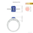 thumbnail image 4 of ANGARA Natural Emerald Cut 2.4 ct Tanzanite Solitaire Ring with Milgrain in 14K White Gold for Women (Size-9x7mm) | December Birthstone, Anniversary, Jewelry Gift for Women | Natural Tanzanite Ring, 4 of 8