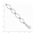 thumbnail image 5 of Auriga Fine Jewelry 925 Sterling Silver Textured Fancy Oval Link Bracelet 7.5 inch for Women, 5 of 6