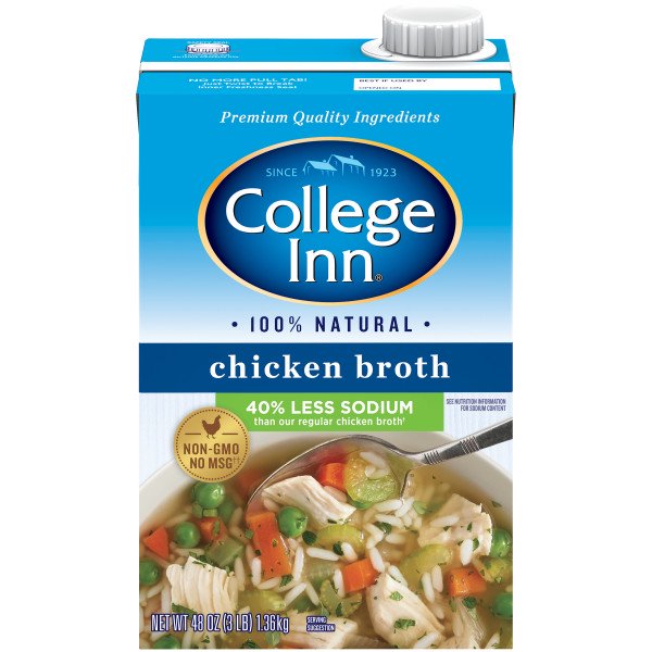 College Inn 40 Less Sodium Chicken Broth in Aseptic Carton, 48 oz