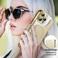 thumbnail image 6 of ELEHOLD Case for iPhone 16 Pro Max,2 in 1 Detachabl Wallet Plating Clear Case with Card Holder[Compatible with MagSafe Accessories],Gold, 6 of 11