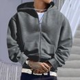 thumbnail image 6 of TOWED22 Mens Zip Up Hoodie Fleece Zipper Hooded Jacket Sweatshirt Lightweight with Pockets Long Sleeve Solid Color Drawstring Hoodies,Dark Gray,M, 6 of 9