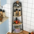 thumbnail image 5 of Resenkos 4-Tier Corner Shelf, Triangular Shelf for Cubicle Bookshelf for Living Room Small Storage Racks for Pantry, Industrial Corner Storage Plant Stand Storage Shelf Rack for Bathroom, 5 of 19