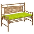 thumbnail image 2 of vidaXL Garden Bench with Multi Color Cushion Bamboo Outdoor Lounge Seating, 2 of 20