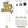 thumbnail image 2 of Cake topper OffiCreative Feliz 60.º cumpleaños negro y dorado, 2 of 7