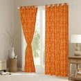 thumbnail image 3 of Feelyou Snake Curtains Pack of 2 (52x84 Each), Orange Damask Flower Window Curtains, 3 of 6