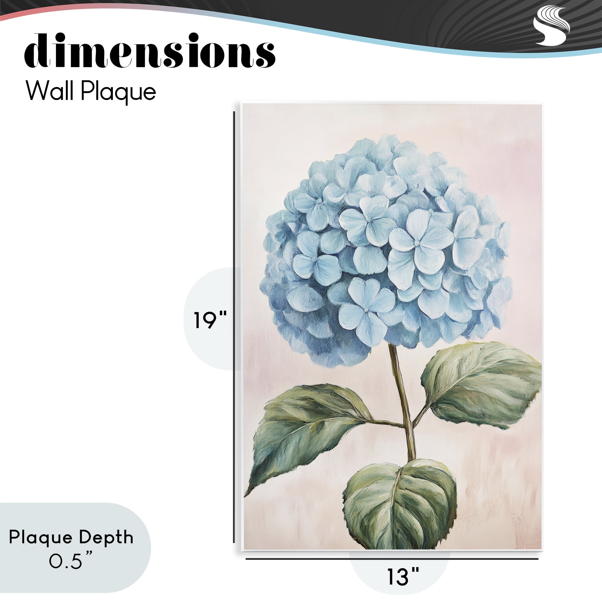 Stupell Industries Delicate Baby Blue Hydrangea Wall Plaque Art, design by Petal Prints Design
