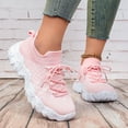 thumbnail image 2 of Women's Walking Shoes Slip On Sneakers Non Slip Gym Workout Mesh Casual Sock Trainers Breathable Lace Up Tennis Shoes Pink Size 7.5, 2 of 7