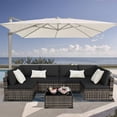 thumbnail image 5 of KIGOTY 7 Piece Outdoor Patio Furniture, Wicker Rattan Outdoor Conversation Set Sectional Sofas for Backyard, Garden, Beige-Black, 5 of 7
