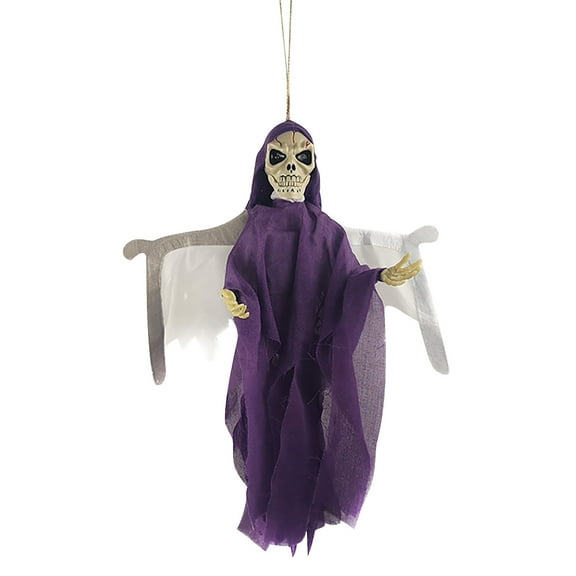 Fridja Halloween Bat Decoration Sound Glowing Bat Flying Ghost Skeleton Horror Props Halloween Decorations