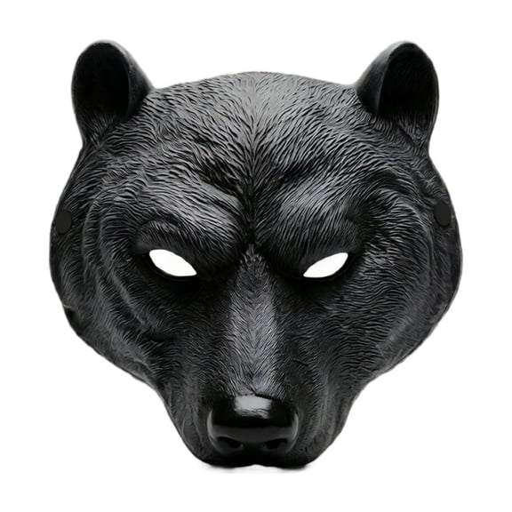 Masquerade Mask Black Bear Animal Accessory for Halloween Party Events for Adults 1 Pack