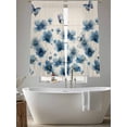thumbnail image 5 of Navy Blue Floral Sheer Curtains 63 Inch Length 2 Panels Set Window Treatments, Spring Flowers Rustic Butterfly Rod Pocket Semi Curtains for Living Room/Bedroom/Kitchen Décor, 104"W x 63"L, 5 of 7
