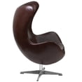 thumbnail image 2 of Brown LeatherSoft Swivel Egg Chair with Tilt-Lock Mechanism, 2 of 4