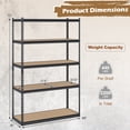 thumbnail image 3 of Gymax 4PCS 5-Tier Garage Shelving Unit 2200 LBS Heavy Duty Metal Storage Shelves Black, 3 of 10