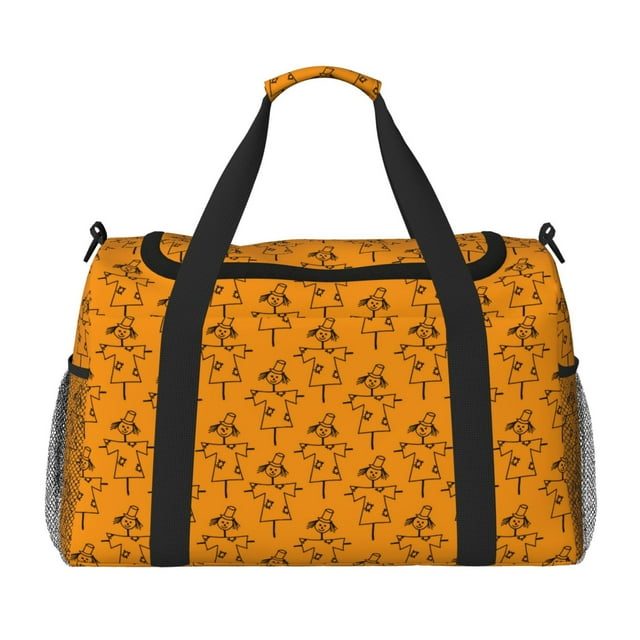 Balery Fall Cute Simple Scarecrow Bolsa de Gimnasio para Mujeres, Bolsa de Viaje con Bolsillo Húmedo, Bolsa de Fin de Semana para Mujeres, Bolsa de Viaje Resistente al Agua