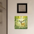 thumbnail image 3 of 12 Inch Wall Clock Battery Operated Square Clock Decorative for Office, Kitchen, Outdoor, Living Room，Deer in Autumn Forest Elegant, 3 of 4