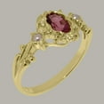 thumbnail image 2 of LBG British Made 18k Yellow Gold Natural Pink Tourmaline & Cultured Pearl Womens Statement Ring - 33 size options - Size 9.25, 2 of 8
