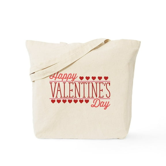 CafePress - Happy Valentine's Day Tote Bag - Unisex Canvas Tote Bag, Beige, 1-Piece