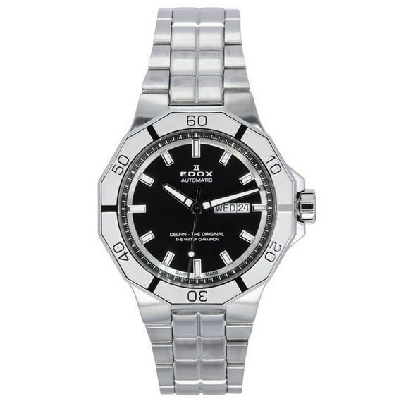 Edox Delfin The Original Day Date Black Dial Automatic Diver's 88008 3M NIN 200M Men's Watch