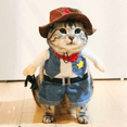 thumbnail image 6 of Funny Pet Cowboy Costume Cat Dog Halloween Christmas Party Role Play Outfit Cosplay (Denimtransformingclothes, L), 6 of 9