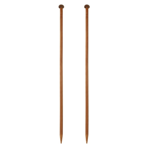 2Pcs 7mm Bamboo Knitting Needle Straight Single Pointed 14 Inch Long