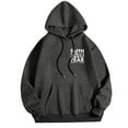 thumbnail image 6 of PMVFHDE Hoodie Men Loose Fit Winter Letter Print Warm Pullover Hooded Sweatshirt for Casual Comfort Dark Gray,XXL, 6 of 7