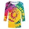 thumbnail image 5 of CYMMPU Tie Dye 3/4 Sleeve Summer Fashion Shirts Tunic Tops Spring Tops Loose Fit Crew Neck Blouses for Women Dressy Casual Ombre T-Shirts XXXXL, 5 of 5