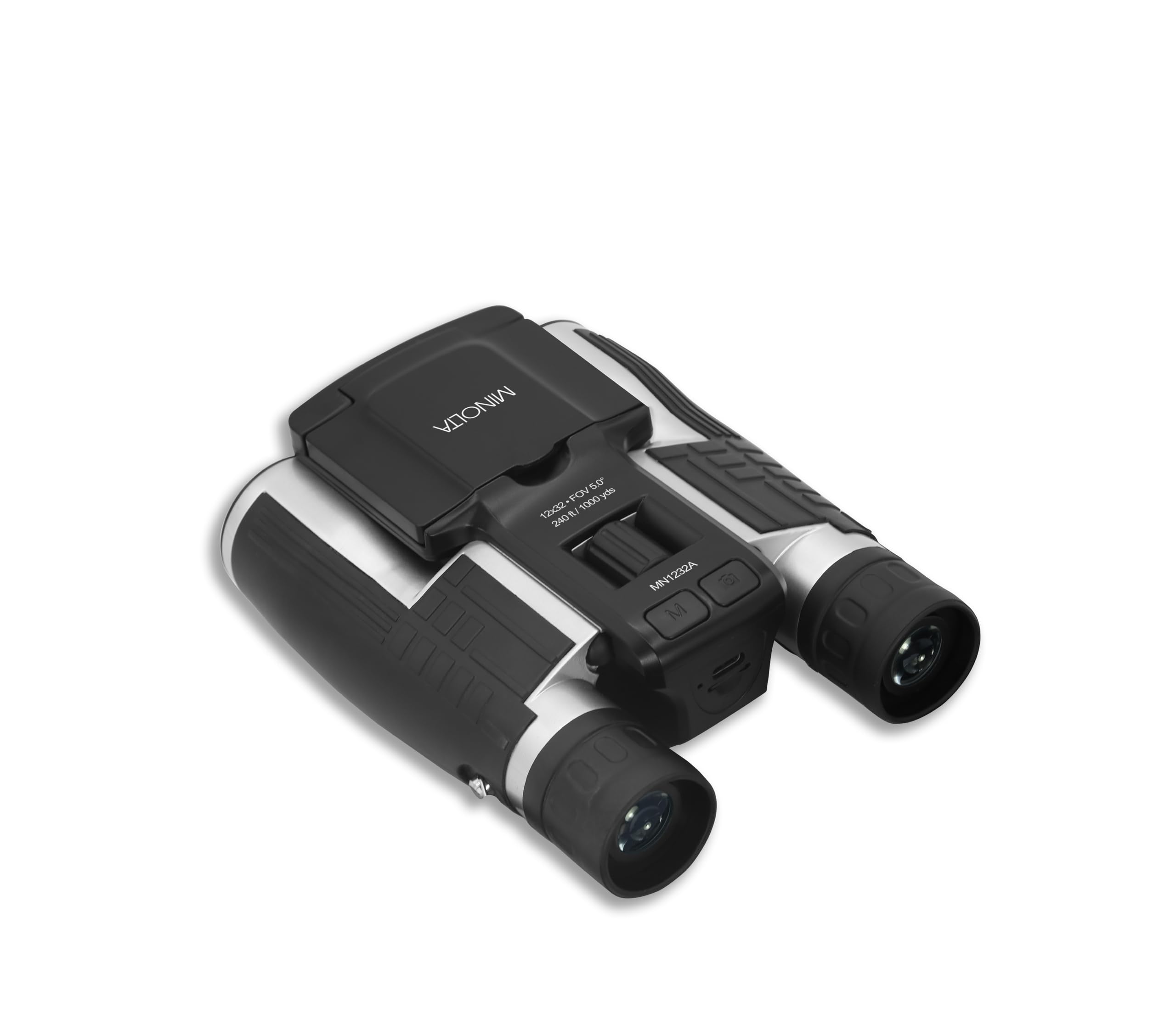 Minolta MN1232A 12x32 Digital Binoculars- 4K UHD Video Camera, 48MP Photo, 8X Digital Zoom, IPS Anti-Glare Screen, Fog-Resistant Optics, Compact, Ideal for Birdwatching & Travel Hunting