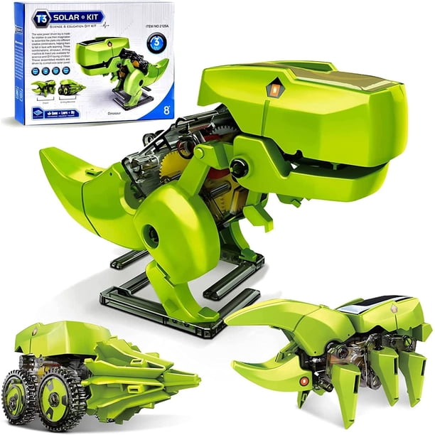 Juguetes de Dinosaurio Robot Solar 3 en 1 Robot de Dinosaurio Kits de Juguetes Educación Científica Juguetes para Niños de 8 a 12 Años