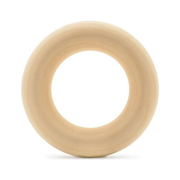 Wood Rings for Crafts 1-1/2 Inch, Pack of 50 Unfinished Wooden Rings for Macrame and Jewelry-making, by Woodpeckers