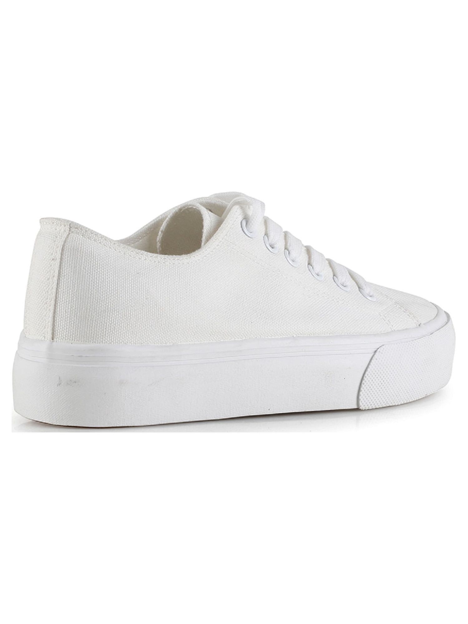 Lace Up Women's Canvas Sneakers in White