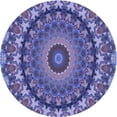 thumbnail image 1 of Ahgly Company Indoor Round Patterned Deep Periwinkle Purple Area Rugs, 4' Round, 1 of 6
