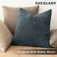 thumbnail image 5 of SUSIELADY Pack of 2 Decorative Throw Pillow Covers, 18x18 Inch, Soft Textured Square Cushion Covers with Zipper for Sofa, Couch, Bed, Living Room, Farmhouse, Cozy Accent Pillows, Slate Blue, 5 of 7