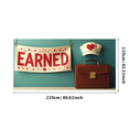 thumbnail image 1 of White Fabric Banner with Red Glittery Earned It Lettering Heart and Star Elements Party Decoration Backdrop for Celebrations Photo Shoots Graduation Parties Valentine Events, 1 of 3