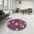 thumbnail image 4 of Ahgly Company Machine Washable Indoor Round Contemporary Burnt Pink Area Rugs, 4' Round, 4 of 7