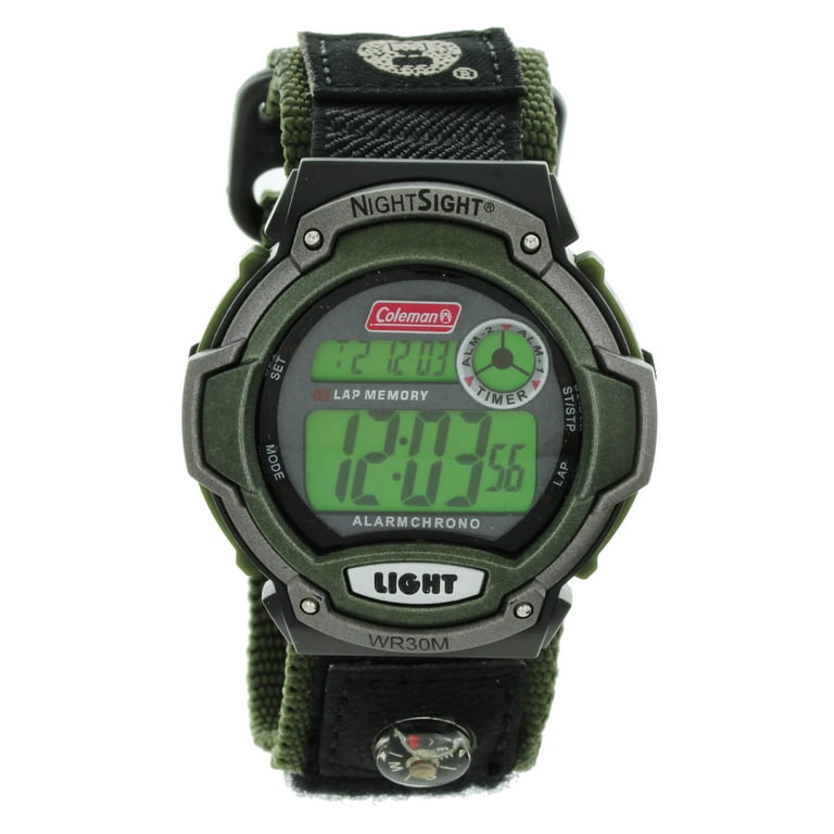 Coleman Men s 40819 Digital Dual Time Sport Watch water resistant Night sight