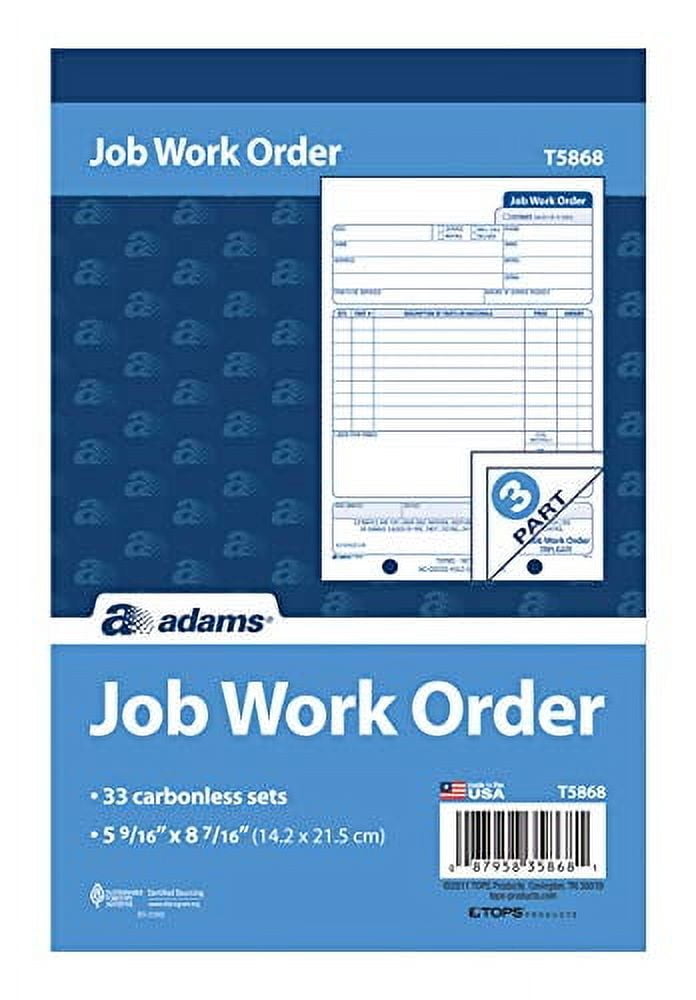 Adams Guest Check Pads, Una Sola Pieza, Recibo Perforado Para Invitados, 3-2/5 Pulgadas X 6-1/4 Pulgadas, 50 Hojas Por Bloque, Paquete De 10 (525SW), Blanco