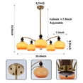 thumbnail image 2 of 33" Vintage European Golden Wrought Iron 5-Light Chandelier - 5 E26 Sockets Wall Control, Orange Glass Shades 4.9"x7.1", 2 of 9