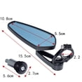thumbnail image 3 of 1 Pair 7/8" 22mm Motorcycle Aluminum Bar End Side Rearview Mirror Universal Motorbike Bike Handlebar Rear View Mirrors, 3 of 7