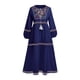 thumbnail image 1 of Vestido bohemio de manga larga para mujer Fernando de Lino y algodón azul, 1 of 8