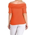 thumbnail image 2 of eVogues Women's Short Sleeve Off Shoulder Top Coral, 2 of 4
