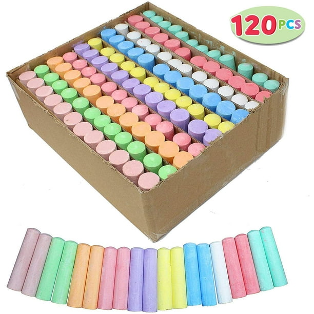 Gold Toy 120 Pack Giant Box Nontoxic Jumbo Washable Sidewalk Chalk Set