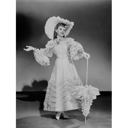 Judy Garland fancy in dress hat and umbrella +tograph High Qua... Print Wall Art By Movie Star News