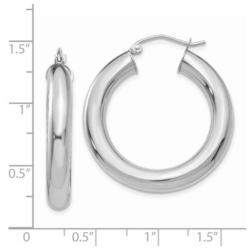 Primal Gold 14 Karat White Gold 5mm Lightweight Hoop Earrings