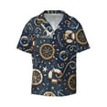 thumbnail image 3 of Goofa Nautical Printed Men's Casual Short-sleeved Shirt,Lightweight Breathable Button-down,Summer Casual men's top,Versatile Fashion shirt-Medium, 3 of 7