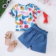 thumbnail image 5 of KPOPLK 1T 2T 3T 4T 5T 6T Toddler Baby Girl Summer Clothes Set Short Sleeve T-shirt Tops Pants Little Kids School Wear Outfits 2Pcs,Sizes 3-4 Years, 5 of 8