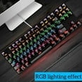 USB Wired Mechanical Keyboard,87 Key RGB Backlit Keyboard,Suspend